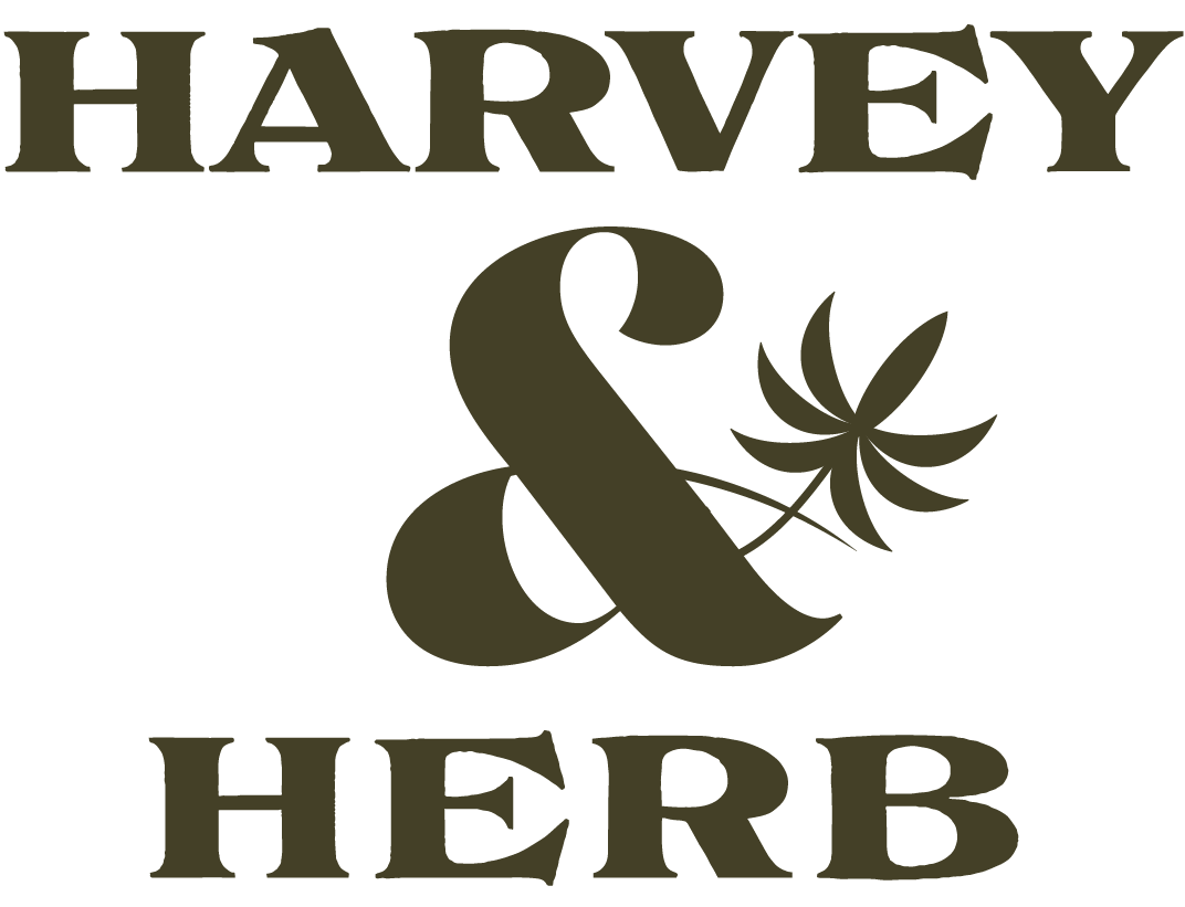 harvey and herb logo with a beautiful ampersand