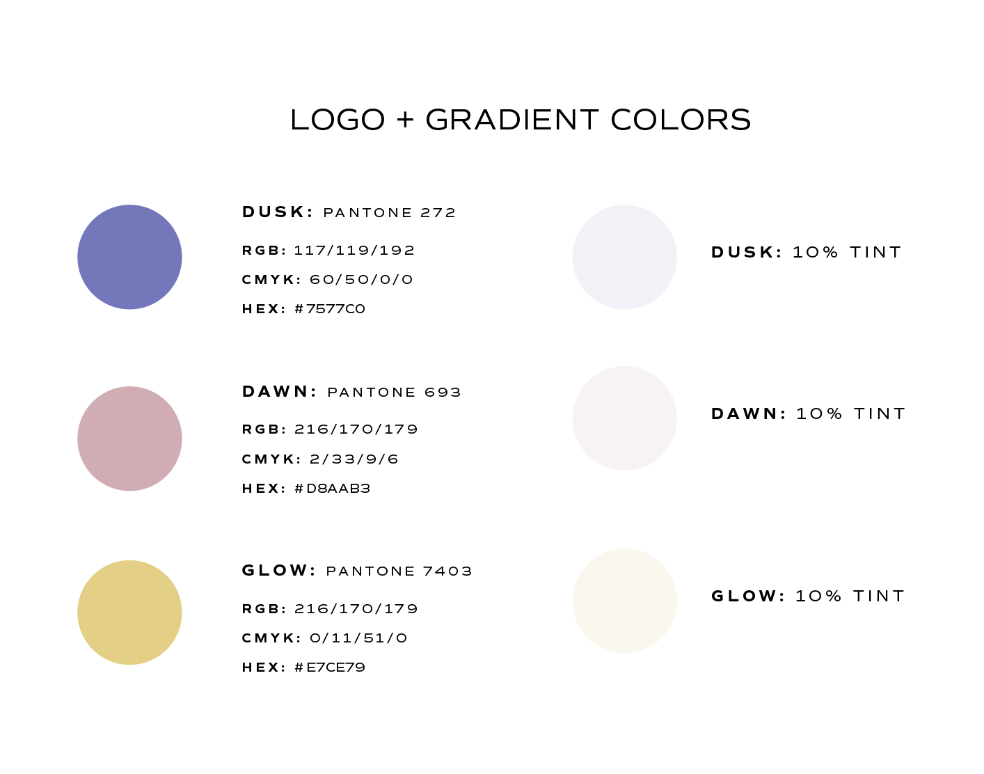 Brand color palette<br />
